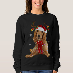 Sweatshirt Cocker Spaniel Christmas Reindee Lumières de Noël