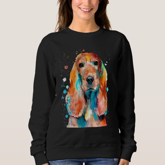 Sweatshirt Cocker Spaniel Cockerspaniel Aquarelle Graphic De (Devant)