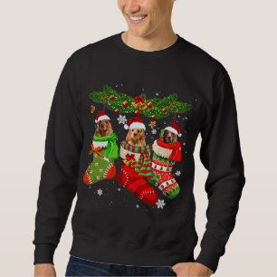 Sweatshirt Cocker Spaniel Dans Sock Xmas Reindeer Père Noël C