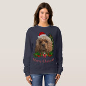 Sweatshirt Cocker spaniel Noël (Devant entier)
