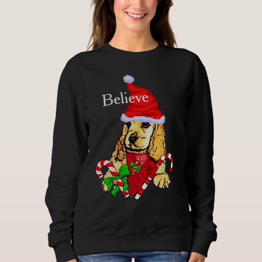 Sweatshirt Cocker Spaniel Noël Joyeux (Devant)