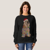 Sweatshirt Cocker Spaniel Noël Lumières Noël Amoureux des chi (Devant entier)