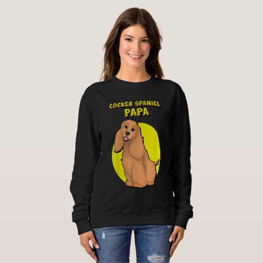 Sweatshirt Cocker Spaniel Papa Red Cocker Spaniel Dog Father (Devant entier)