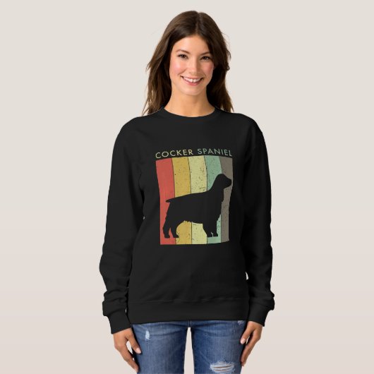 Sweatshirt Cocker Spaniel Retro Style Vintage (Devant entier)