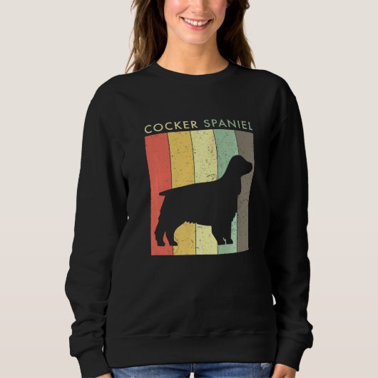 Sweatshirt Cocker Spaniel Retro Style Vintage (Devant)