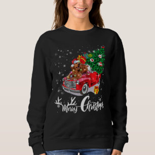 Sweatshirt Cocker Spaniel Rides Camion Rouge Pajama de Noël