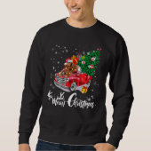 Sweatshirt Cocker Spaniel Rides Camion Rouge Pajama de Noël (Devant)
