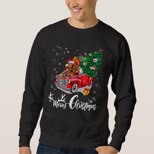 Sweatshirt Cocker Spaniel Rides Camion Rouge Pajama de Noël (Devant)