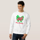 Sweatshirt Cocker Spaniel Silhouette Chien & Green Bow Noël (Devant entier)