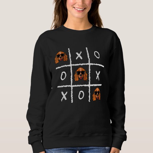 Sweatshirt Cocker Spaniel Tic Tac Toe Tic Tac Toe Nostalgale  (Devant)