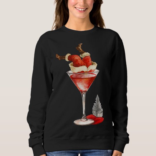 Sweatshirt Cocktail joyeux de Noël (Devant)