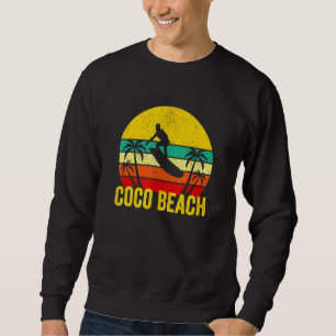 Sweatshirt Coco Beach Floride Rétro Surfer Vintage Sunset Vac