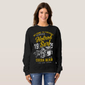 Sweatshirt Cocoa Beach Florida Retro Hotrod Surf Distressed   (Devant entier)