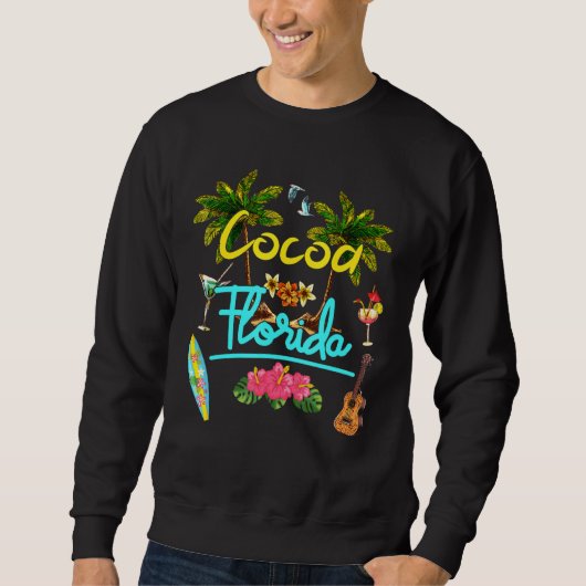 Sweatshirt Cocoa Florida Beach Summer Palm Surf Sun Set Palm (Devant)
