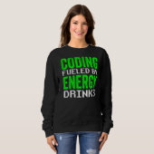 Sweatshirt Codage Alimenté Par Energy Drinks Code Programmer (Devant entier)