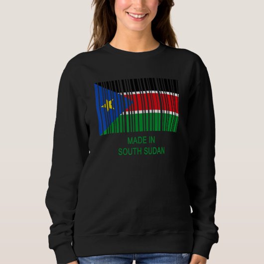 Sweatshirt Code-barres du drapeau du Soudan du Sud (Devant)