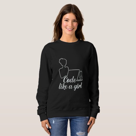 Sweatshirt Code Comme Une Fille Pour Programmateuse Filles (Devant entier)