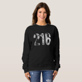 Sweatshirt Code de zone 216 Cleveland OH Téléphone mobile Zon (Devant entier)