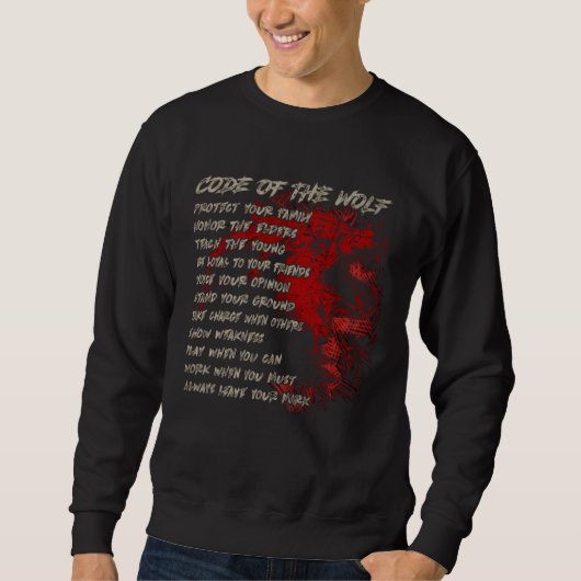 Sweatshirt Code Of The Wolf Protect You Family Viking Wolf Co (Devant)
