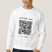 Sweatshirt Code QR Code Barcode Mens Moderne Elegant Blanc (Devant)