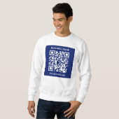 Sweatshirt Code QR modifiable (généré instantanément) | bleu  (Devant entier)