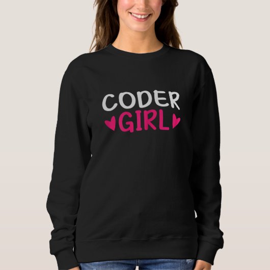 Sweatshirt Coder Girl, Coding Software Programmation informat (Devant)