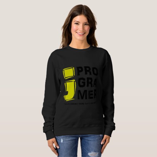 Sweatshirt Coding Programmer Ordinateur Aime Coder Plus Que Y (Devant entier)