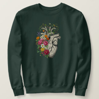 Sweatshirt Cœur Anatomique Floral Art Botanique Vintage