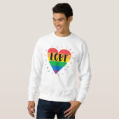 Sweatshirt Coeur arc-en-ciel LGBT (Devant entier)
