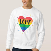 Sweatshirt Coeur arc-en-ciel LGBT (Devant)