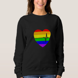 Sweatshirt Cœur Battement de cœur Arc-en-ciel Gay et Lesbienn