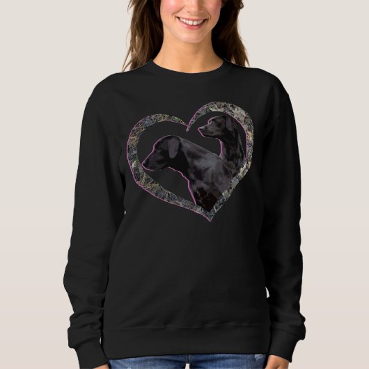 Sweatshirt Coeur Camo Avec Points Forts Rose Et Labrador Retr (Devant)