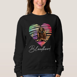 Sweatshirt Coeur coloré mignon Chien sanglant