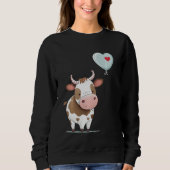 Sweatshirt Coeur d'amour du bétail pour les Valentines Jour s (Devant)