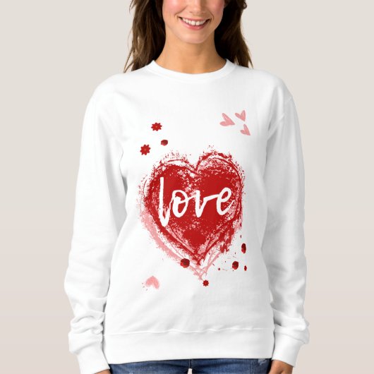 Sweatshirt Coeur d'Amour en Saint Valentin Rouge (Devant)