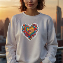 Cœur d'amour floral coloré | Conception romantique