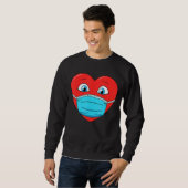 Sweatshirt Coeur dans le visage Masque drôle Hommes femmes ga (Devant entier)