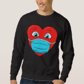 Sweatshirt Coeur dans le visage Masque drôle Hommes femmes ga (Devant)