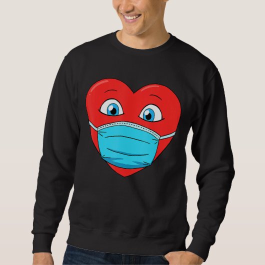 Sweatshirt Coeur dans le visage Masque drôle Hommes femmes ga (Devant)