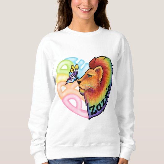 Sweatshirt Coeur de fierté : Fête du lion/papillon Zazzle (Devant)