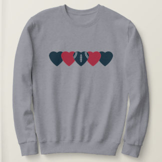 Sweatshirt Cœur de football bleu et rouge foncé