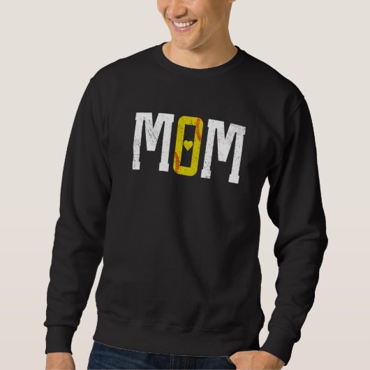 Sweatshirt Cœur de Maman de Softball (Devant)