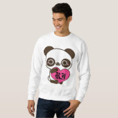 Sweatshirt Coeur de panda de monogramme (Devant entier)
