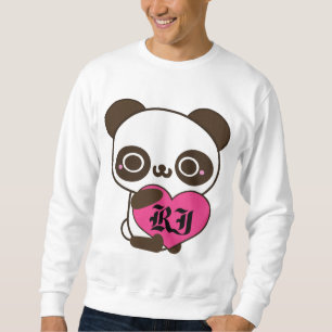Sweatshirt Coeur de panda de monogramme