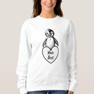Sweatshirt Coeur de pingouin bébé avec votre message personna