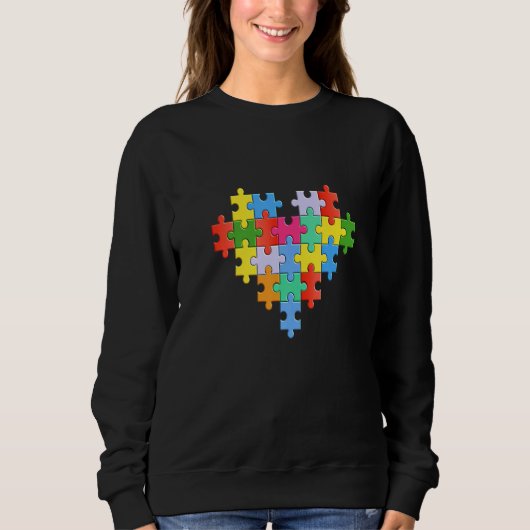 Sweatshirt Coeur de sensibilisation sur l'autisme (Devant)