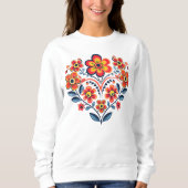 Sweatshirt Coeur des fleurs rétro (Devant)