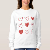 Sweatshirt Coeur Dessiné à la Main (Devant)
