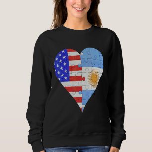 Sweatshirt Coeur du drapeau argentin américain