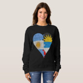 Sweatshirt Coeur du drapeau argentin Antiguan & Barbuda (Devant entier)
